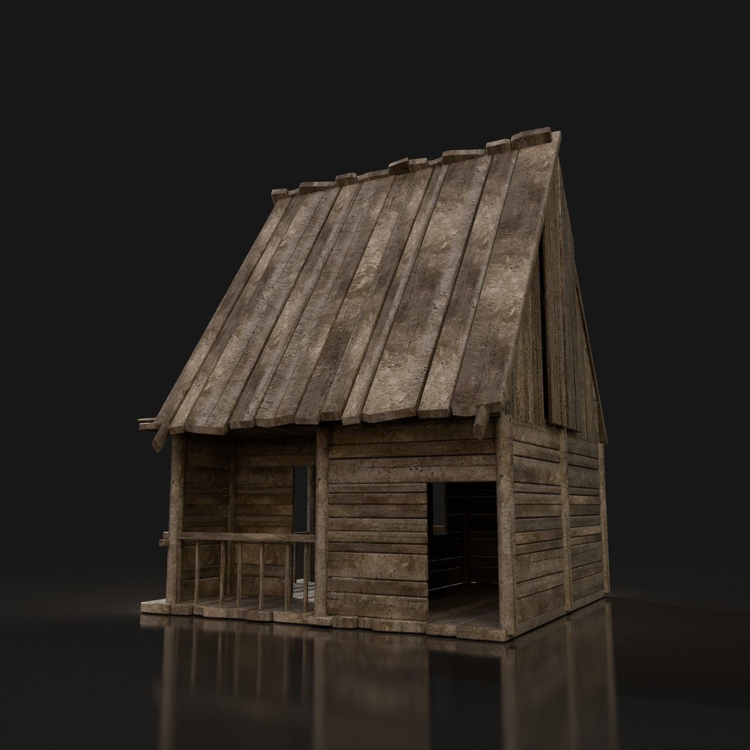 Medieval Village House 3D Model – Low Poly Game Asset, FBX, OBJ - View 38