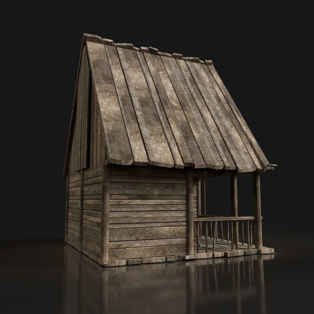 Medieval Village House 3D Model – Low Poly Game Asset, FBX, OBJ - View 39