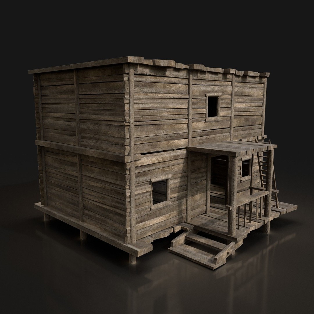 Medieval Village House 3D Model – Low Poly Game Asset, FBX, OBJ - View 44