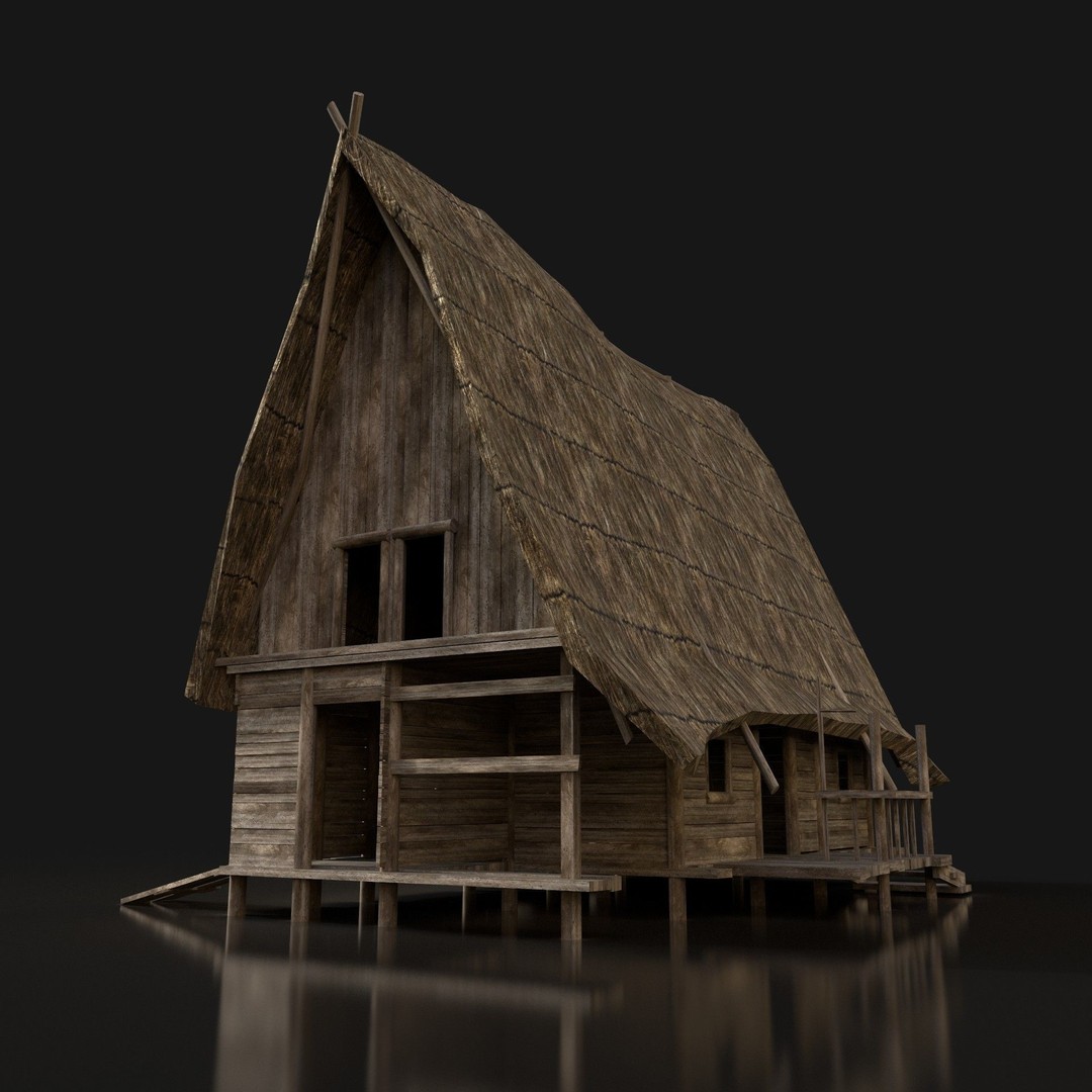 Medieval Village House 3D Model – Low Poly Game Asset, FBX, OBJ - View 48