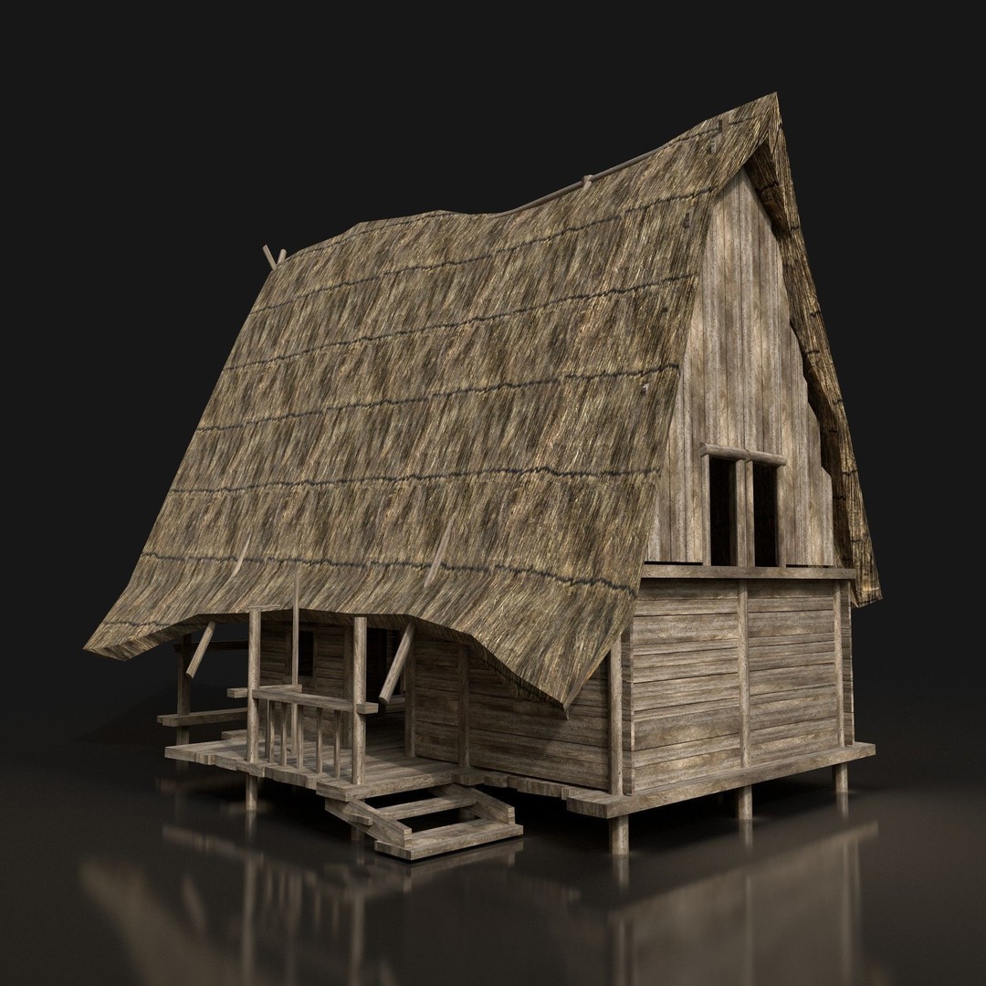 Medieval Village House 3D Model – Low Poly Game Asset, FBX, OBJ - View 49