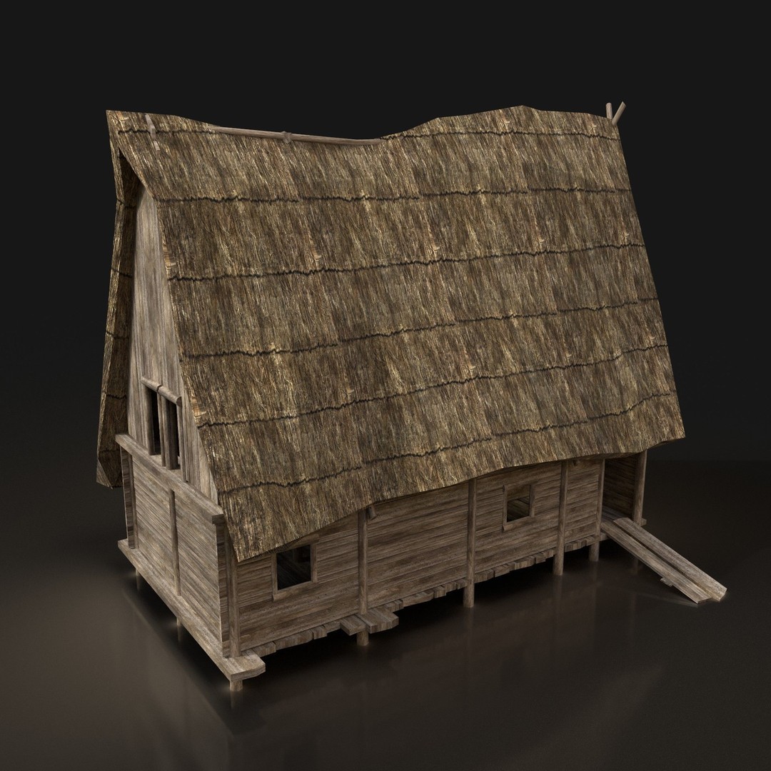 Medieval Village House 3D Model – Low Poly Game Asset, FBX, OBJ - View 50
