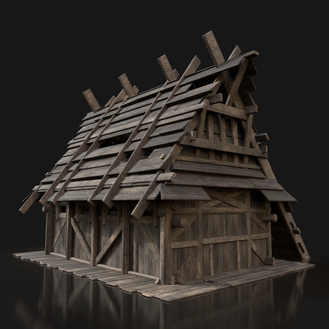 Medieval Village House 3D Model – Low Poly Game Asset, FBX, OBJ - View 6