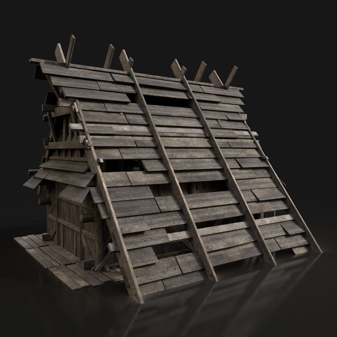 Medieval Village House 3D Model – Low Poly Game Asset, FBX, OBJ - View 7