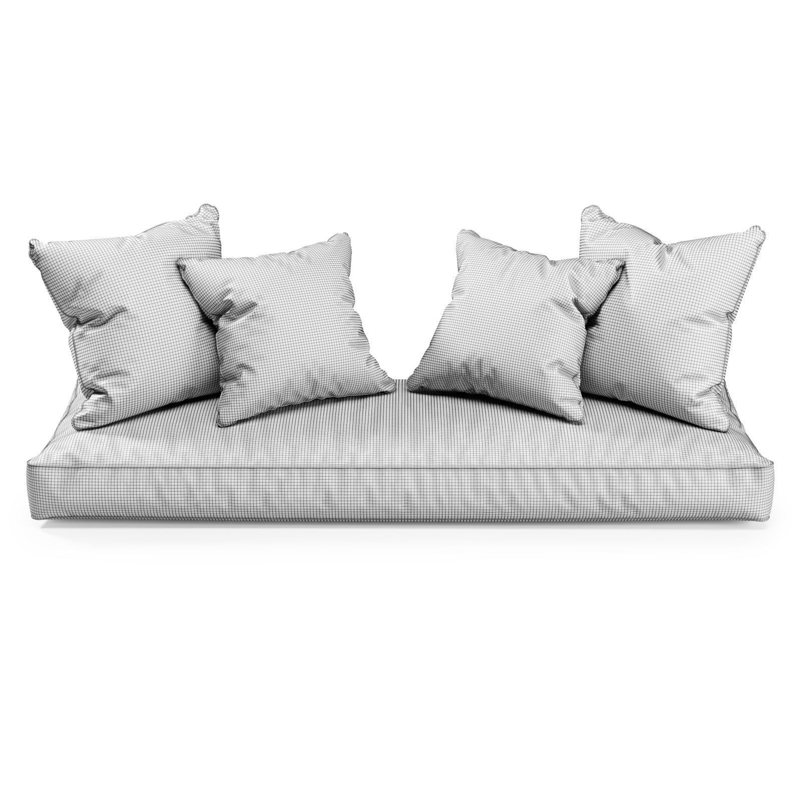 Seat Pillows Set - Game-Ready 3D Model - View 4
