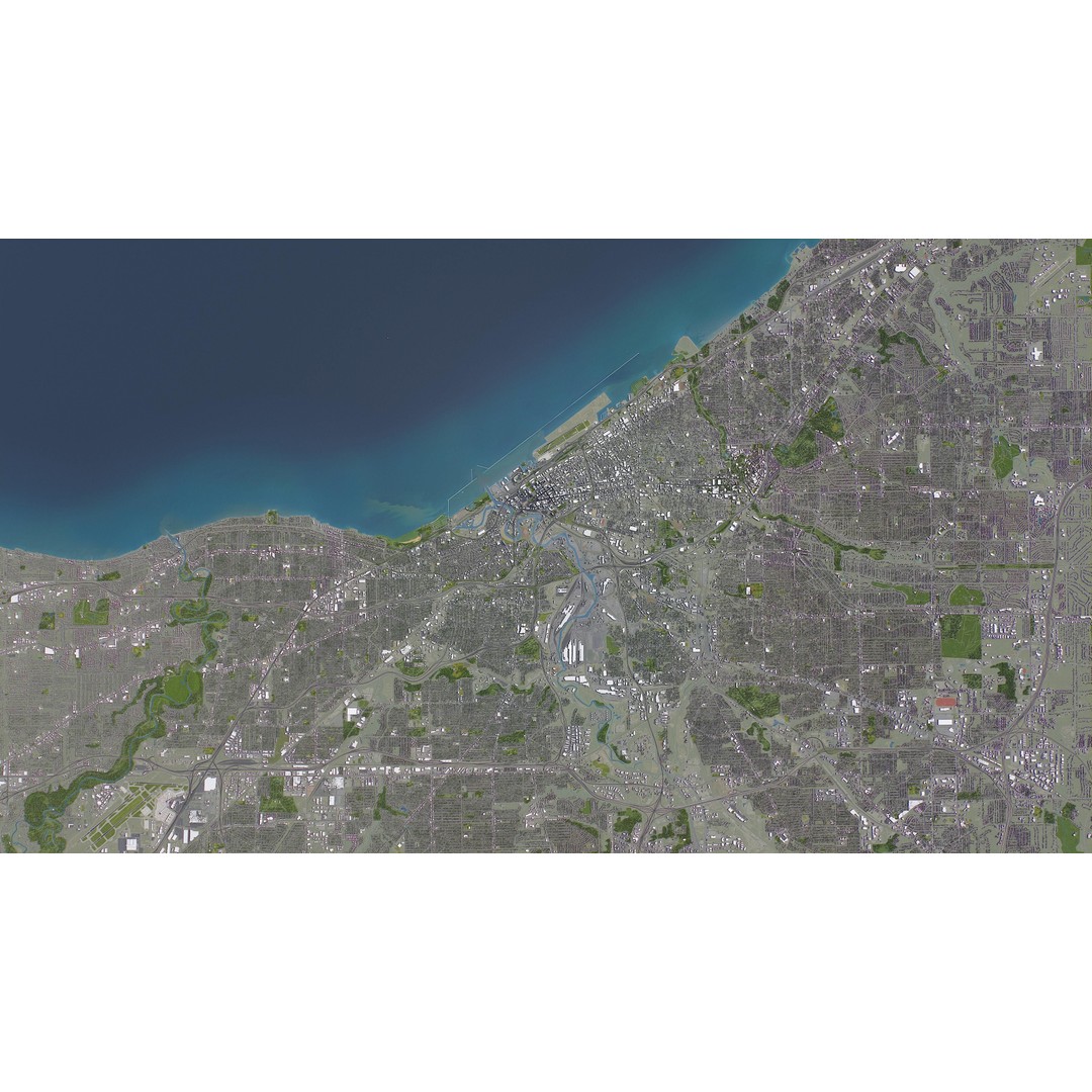 Cleveland 3D Model – Low Poly Cityscape Asset, FBX, PBR - View 13