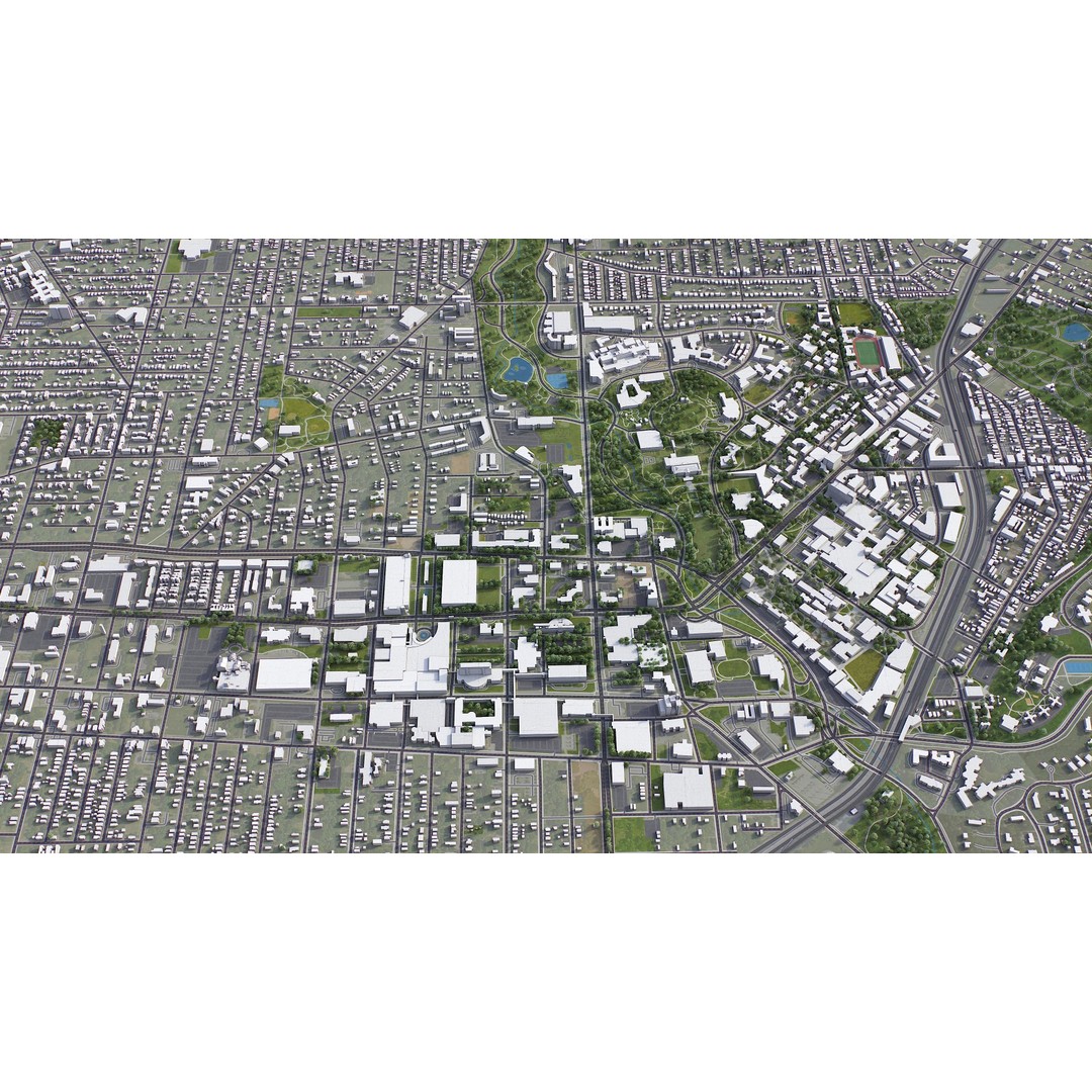 Cleveland 3D Model – Low Poly Cityscape Asset, FBX, PBR - View 19