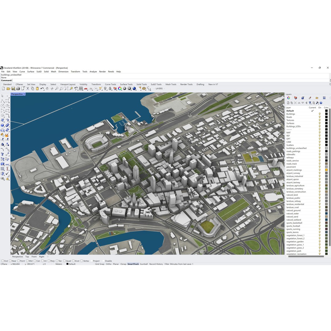 Cleveland 3D Model – Low Poly Cityscape Asset, FBX, PBR - View 21