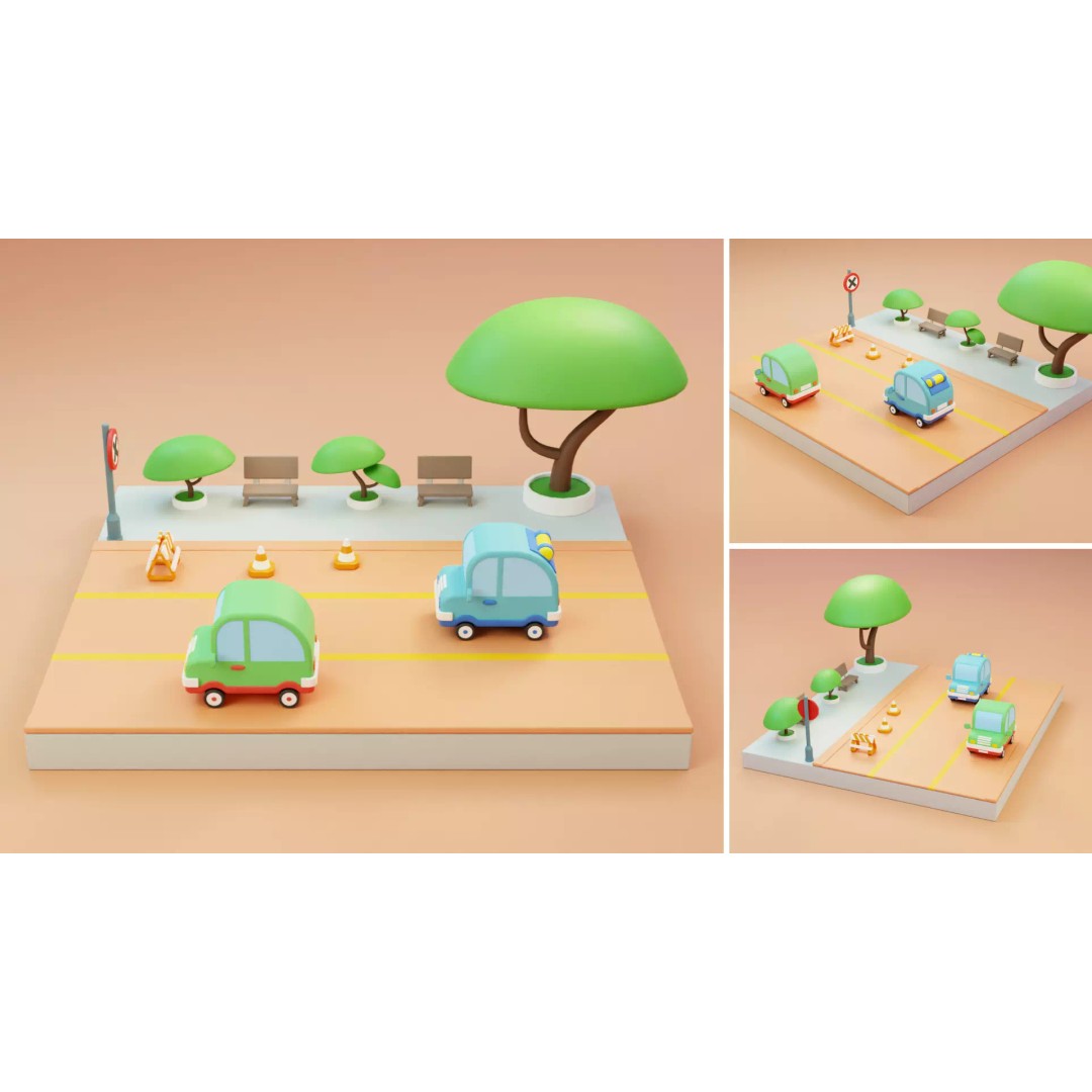 Cartoon Town Islands Exteriors 3D Model – Low Poly Game Asset, FBX - View 12