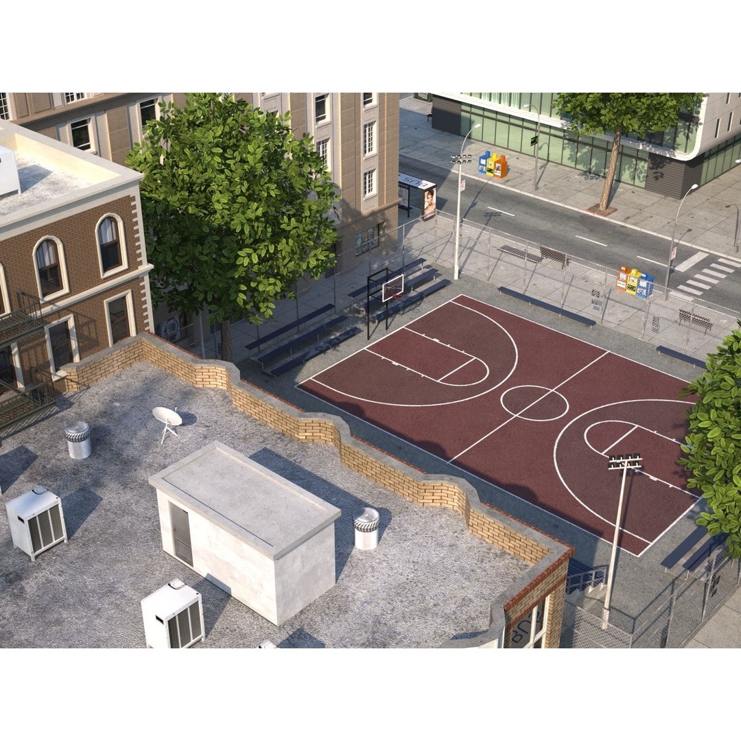 Modular Town 3D Model – Low Poly Cityscape with Detailed Buildings - View 22