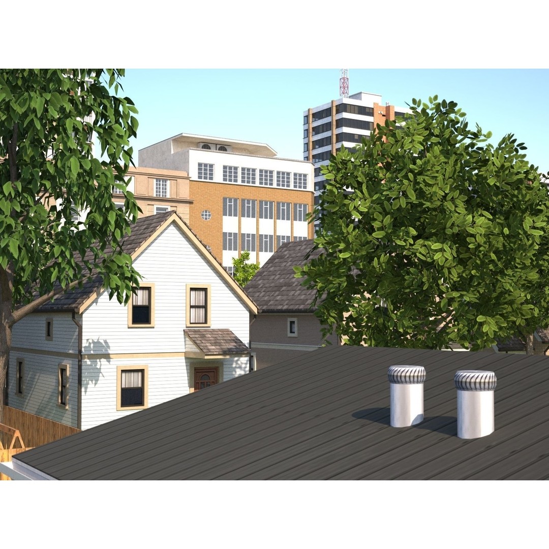 Modular Town 3D Model – Low Poly Cityscape with Detailed Buildings - View 26