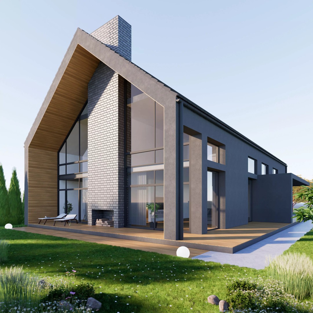 Family House 4 3D Model – Low-Poly Parametric Design, FBX, OBJ - View 2