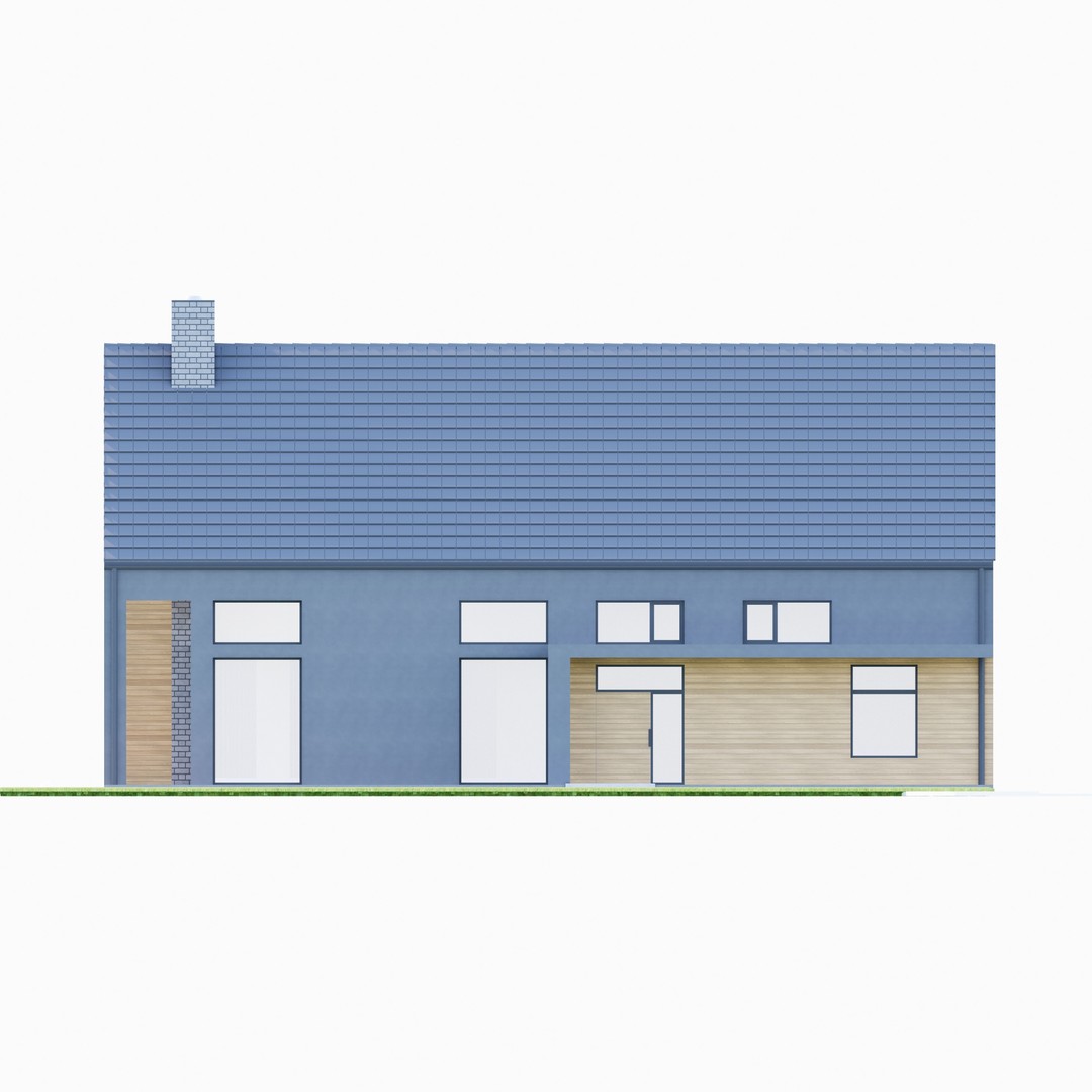 Family House 4 3D Model – Low-Poly Parametric Design, FBX, OBJ - View 4