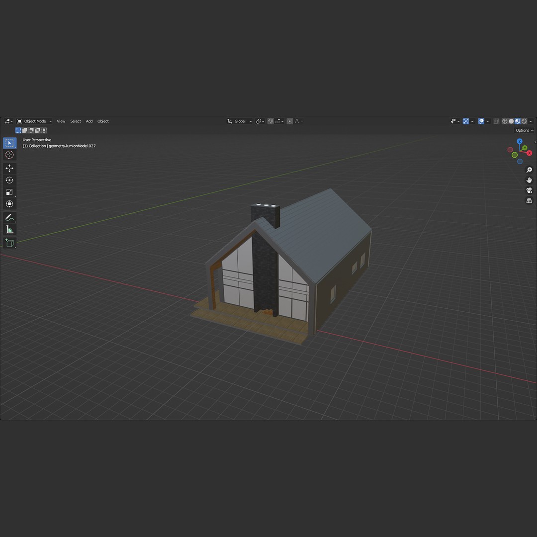 Family House 4 3D Model – Low-Poly Parametric Design, FBX, OBJ - View 9