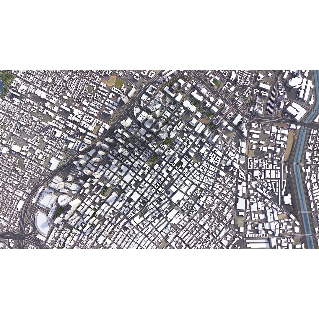 Los Angeles 3D Model – Low Poly Cityscape with PBR Textures, FBX - View 11