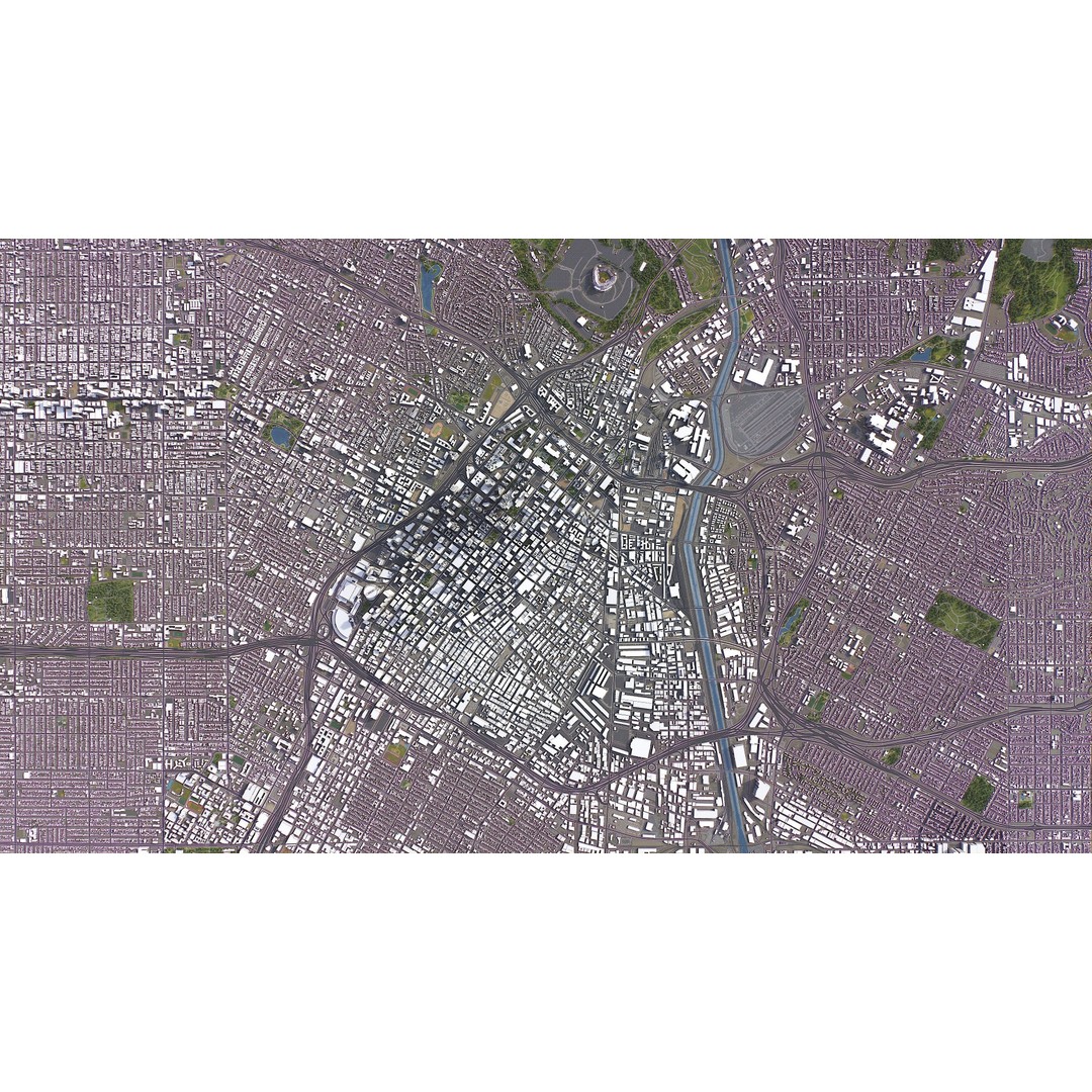 Los Angeles 3D Model – Low Poly Cityscape with PBR Textures, FBX - View 12