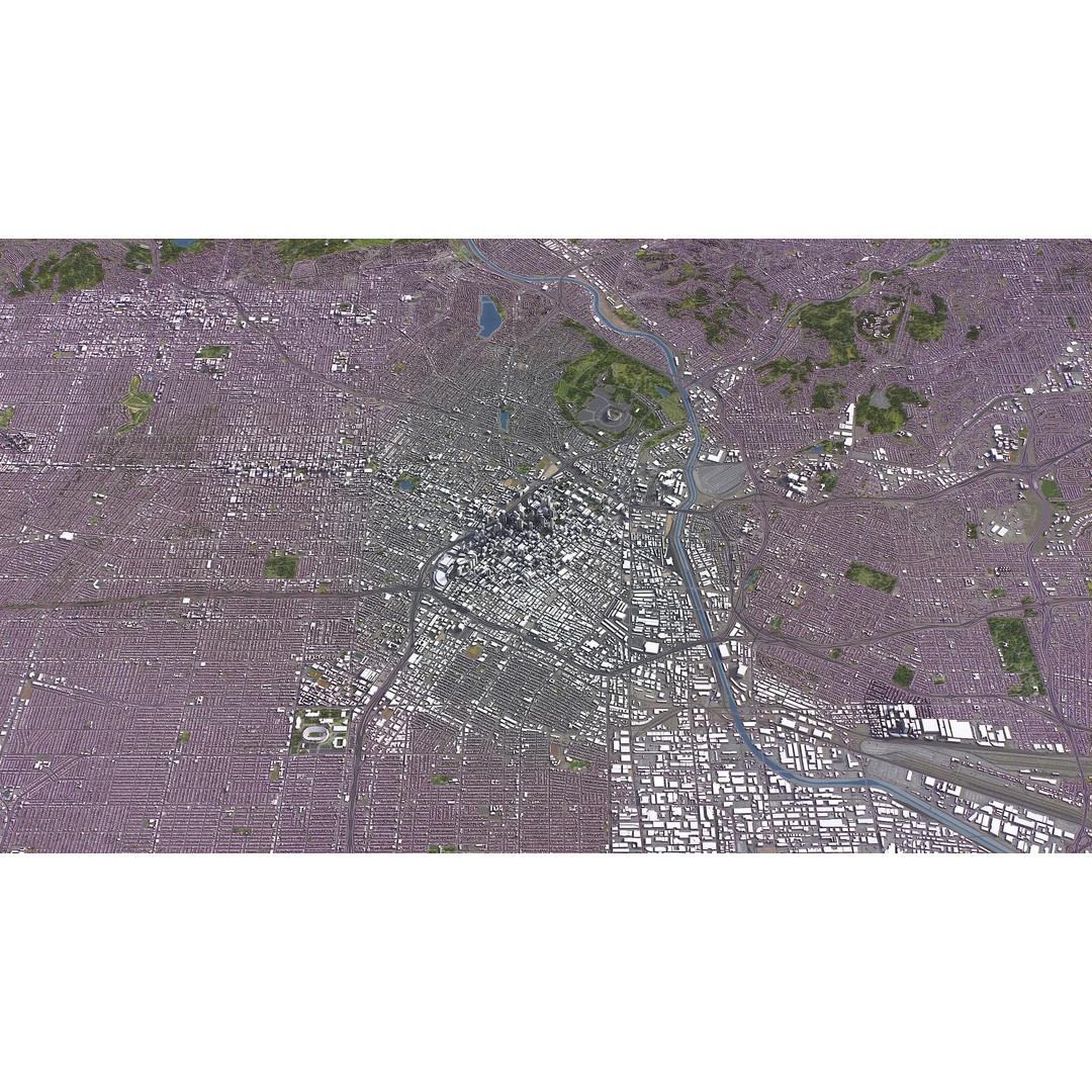 Los Angeles 3D Model – Low Poly Cityscape with PBR Textures, FBX - View 3