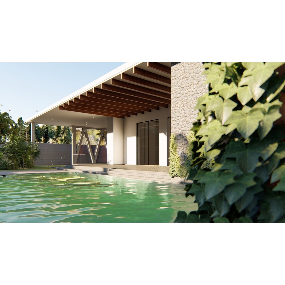House 3D Model – Modern Two-Story Family Home, FBX, OBJ - View 12