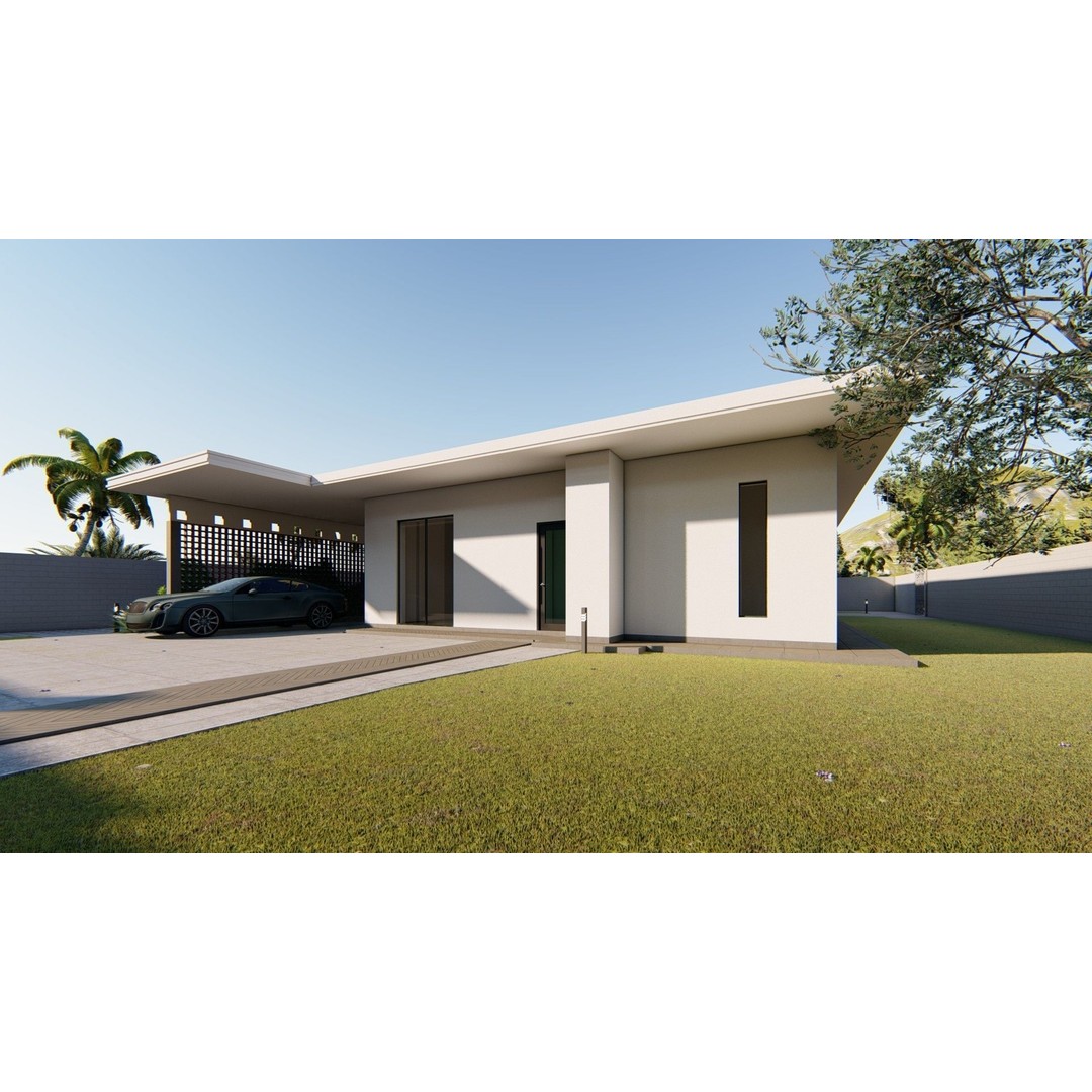 House 3D Model – Modern Two-Story Family Home, FBX, OBJ - View 8