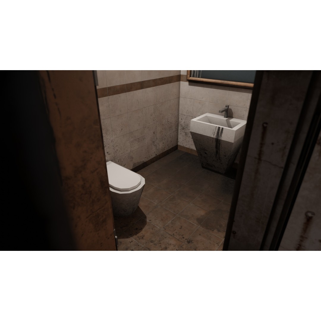 Old Neglected Hotel 3D Model – Low Poly Architectural Asset, FBX, Blender - View 16