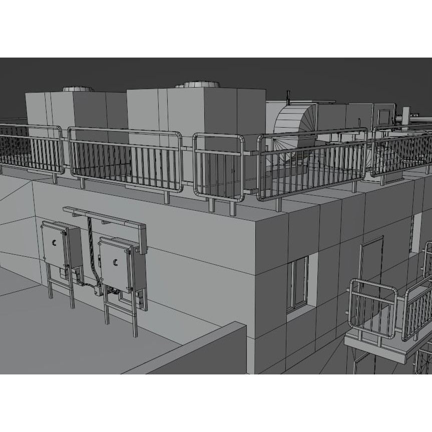 Old Neglected Hotel 3D Model – Low Poly Architectural Asset, FBX, Blender - View 25