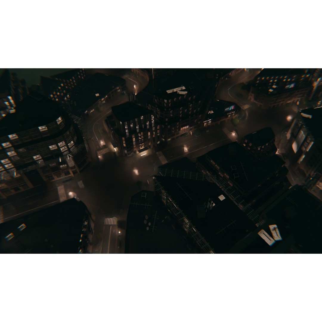 Rainy Night City Scene 3D Model – Hyper-Realistic Urban Environment, Blender - View 15