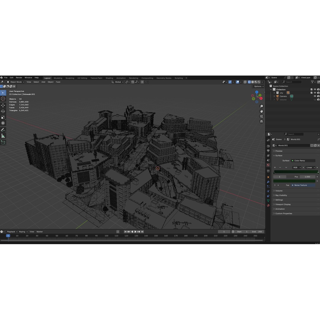 Rainy Night City Scene 3D Model – Hyper-Realistic Urban Environment, Blender - View 29