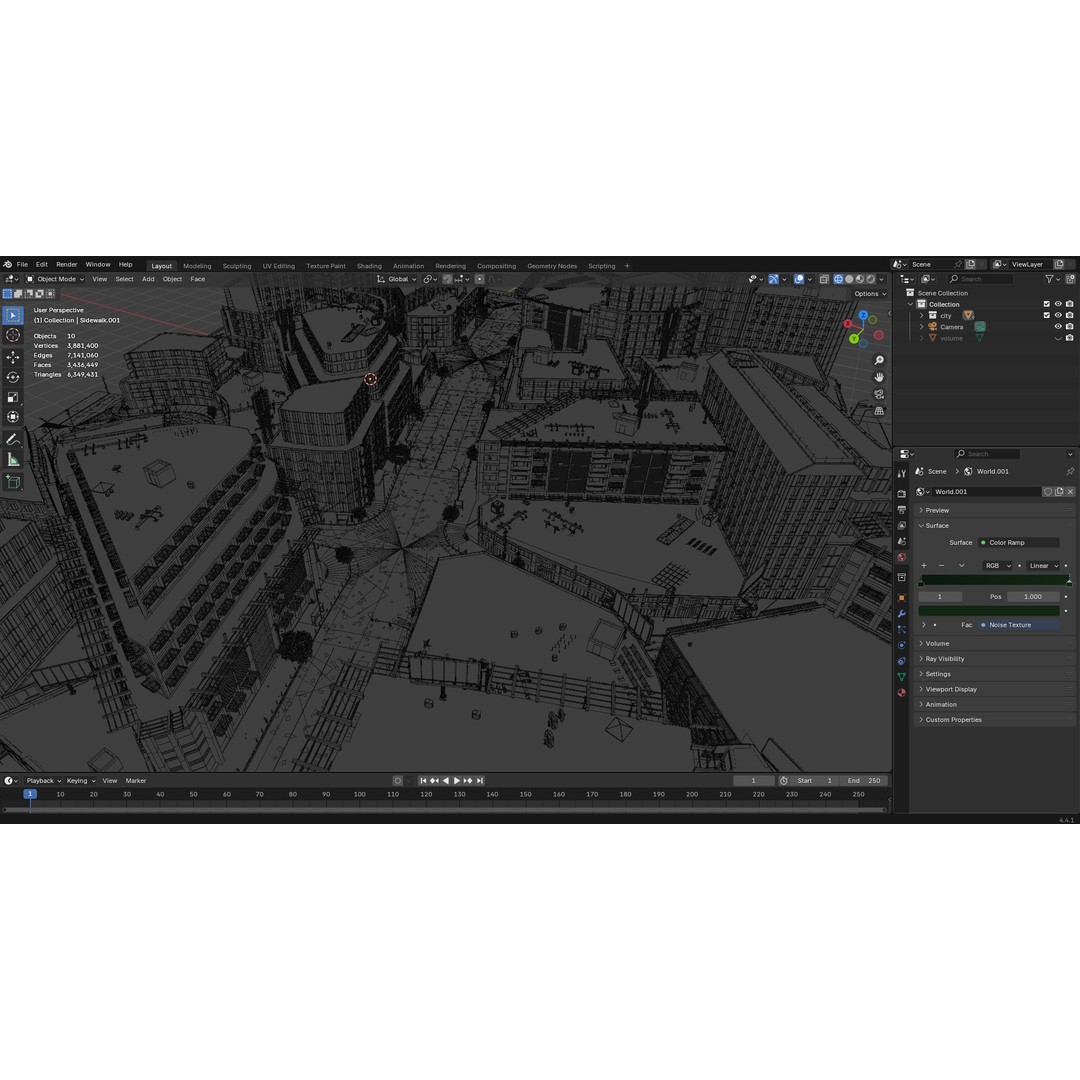 Rainy Night City Scene 3D Model – Hyper-Realistic Urban Environment, Blender - View 30