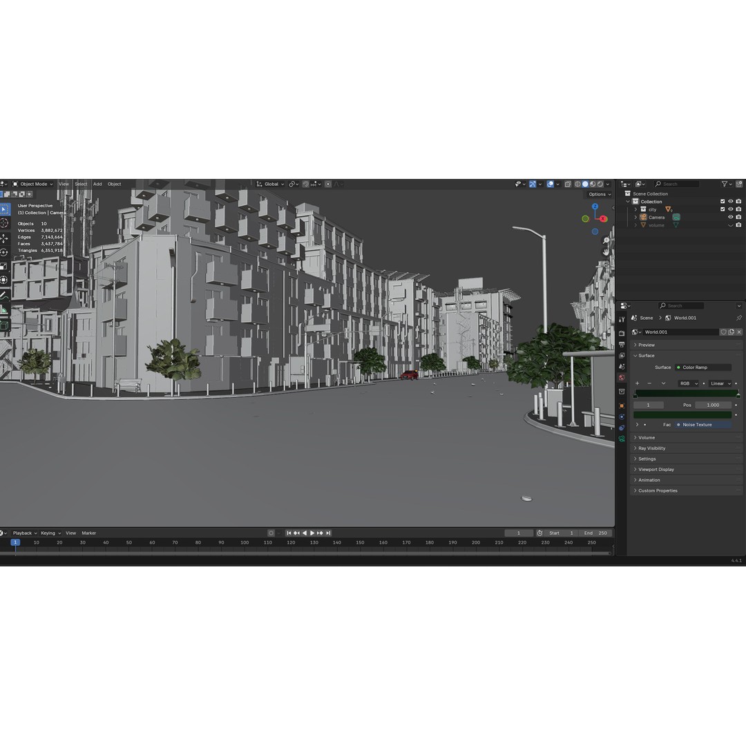 Rainy Night City Scene 3D Model – Hyper-Realistic Urban Environment, Blender - View 32