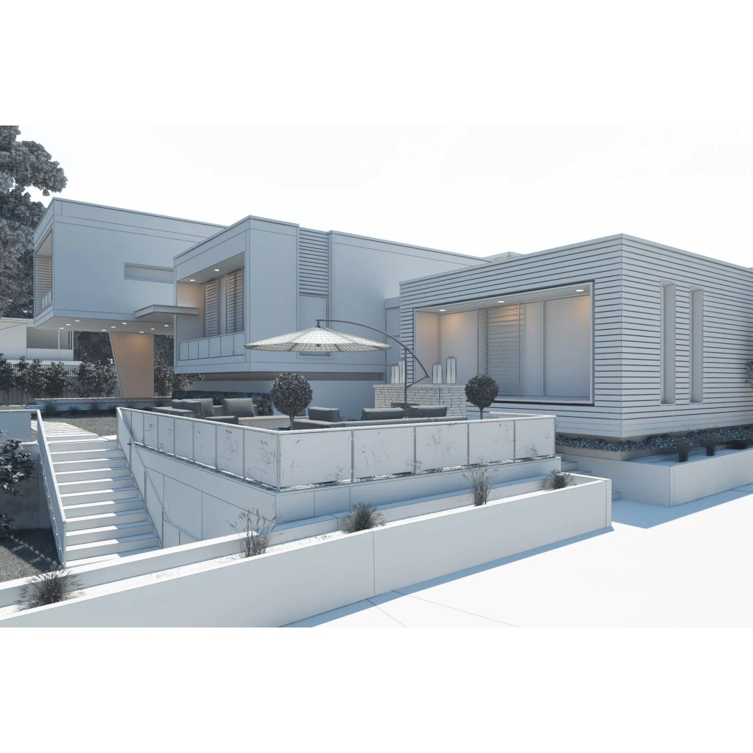 Modern House 3D Model – Detailed Forest Environment, FBX