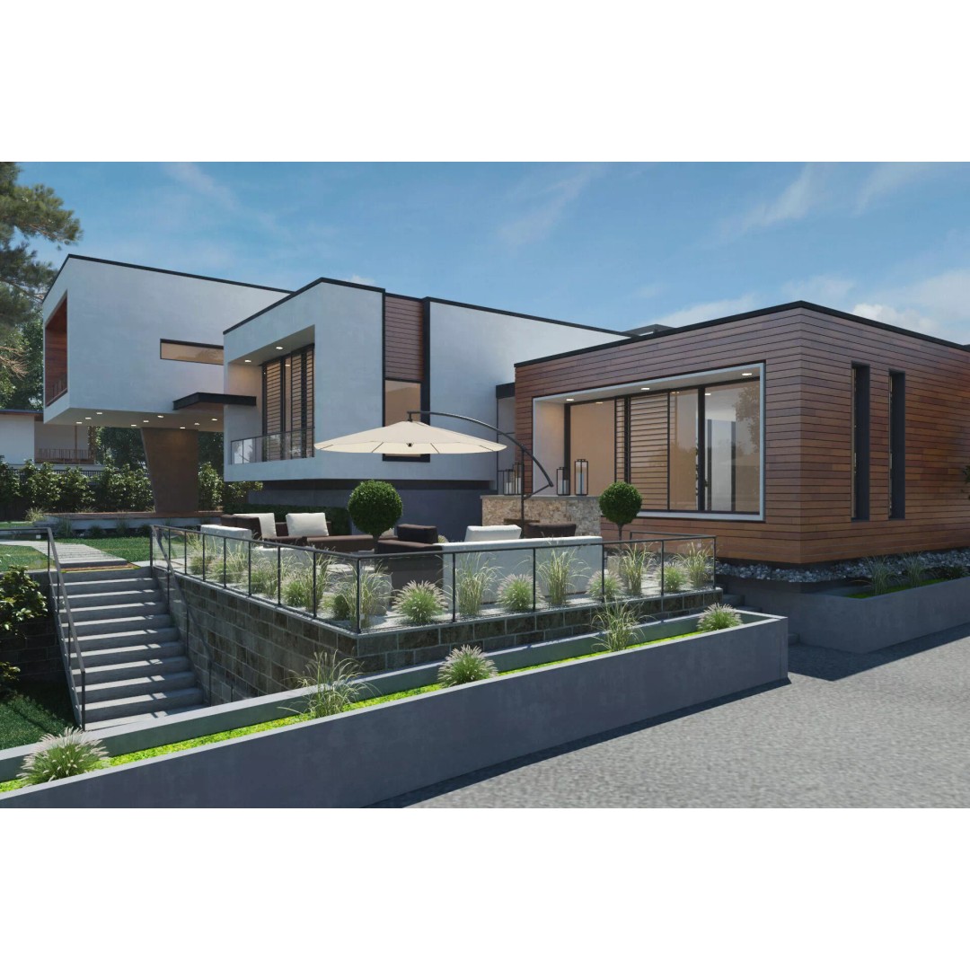 Modern House 3D Model – Detailed Forest Environment, FBX - View 3
