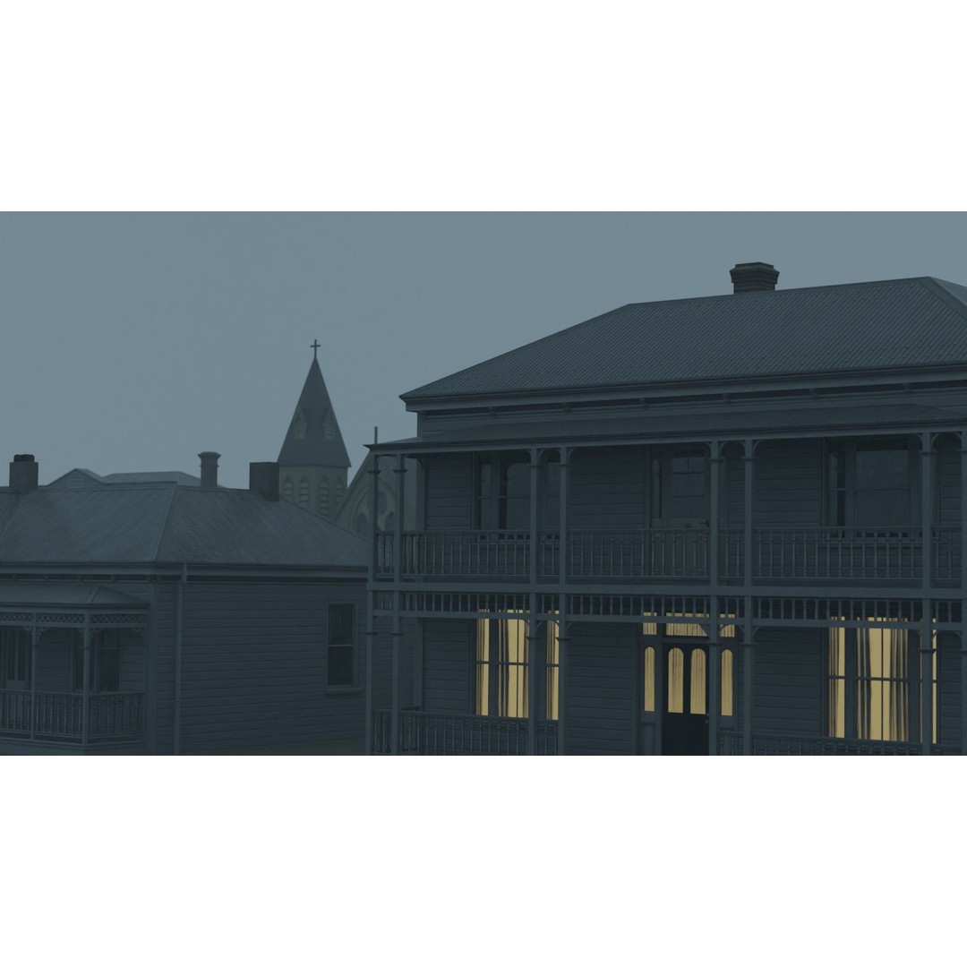 Victorian Houses 3D Model – Low Poly Architectural Pack, FBX - View 16