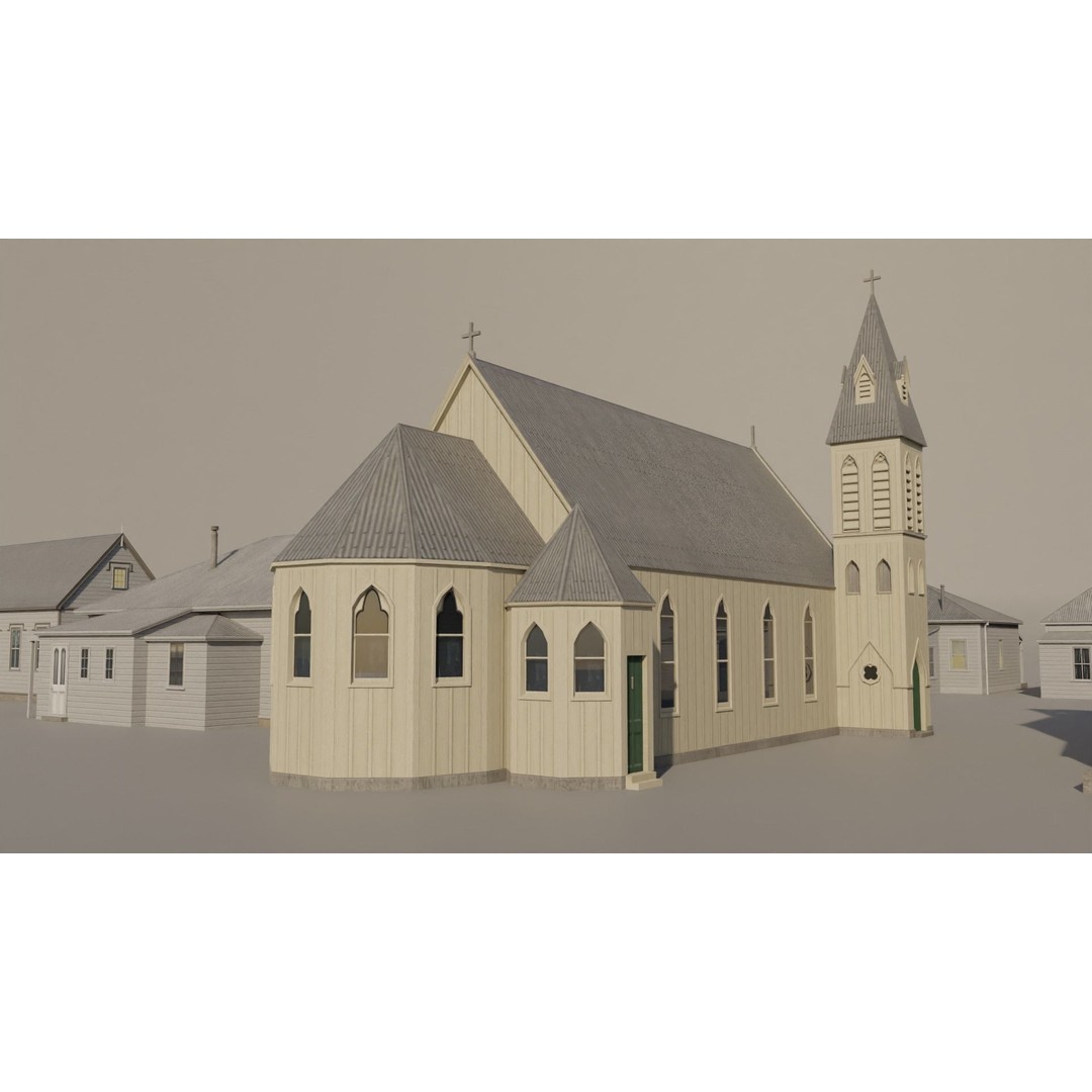 Victorian Houses 3D Model – Low Poly Architectural Pack, FBX - View 9