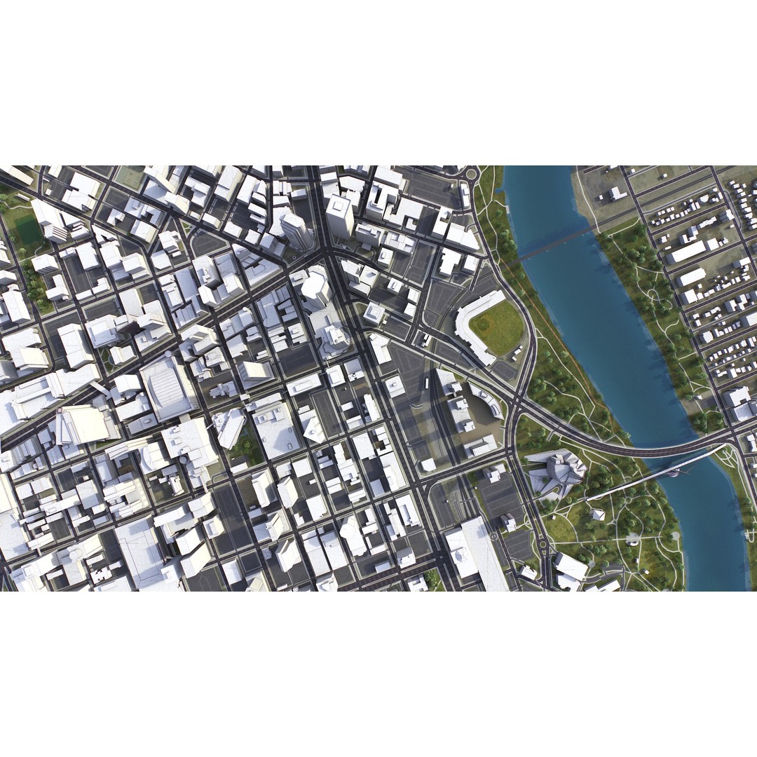 Winnipeg 3D Model – Low-Poly Cityscape Asset, FBX, PBR - View 10