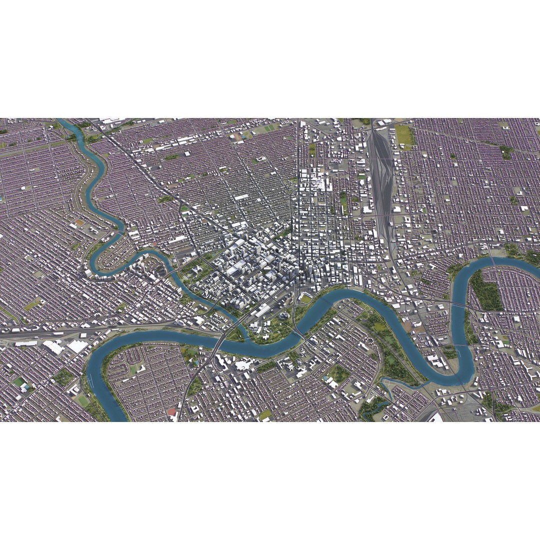 Winnipeg 3D Model – Low-Poly Cityscape Asset, FBX, PBR - View 16