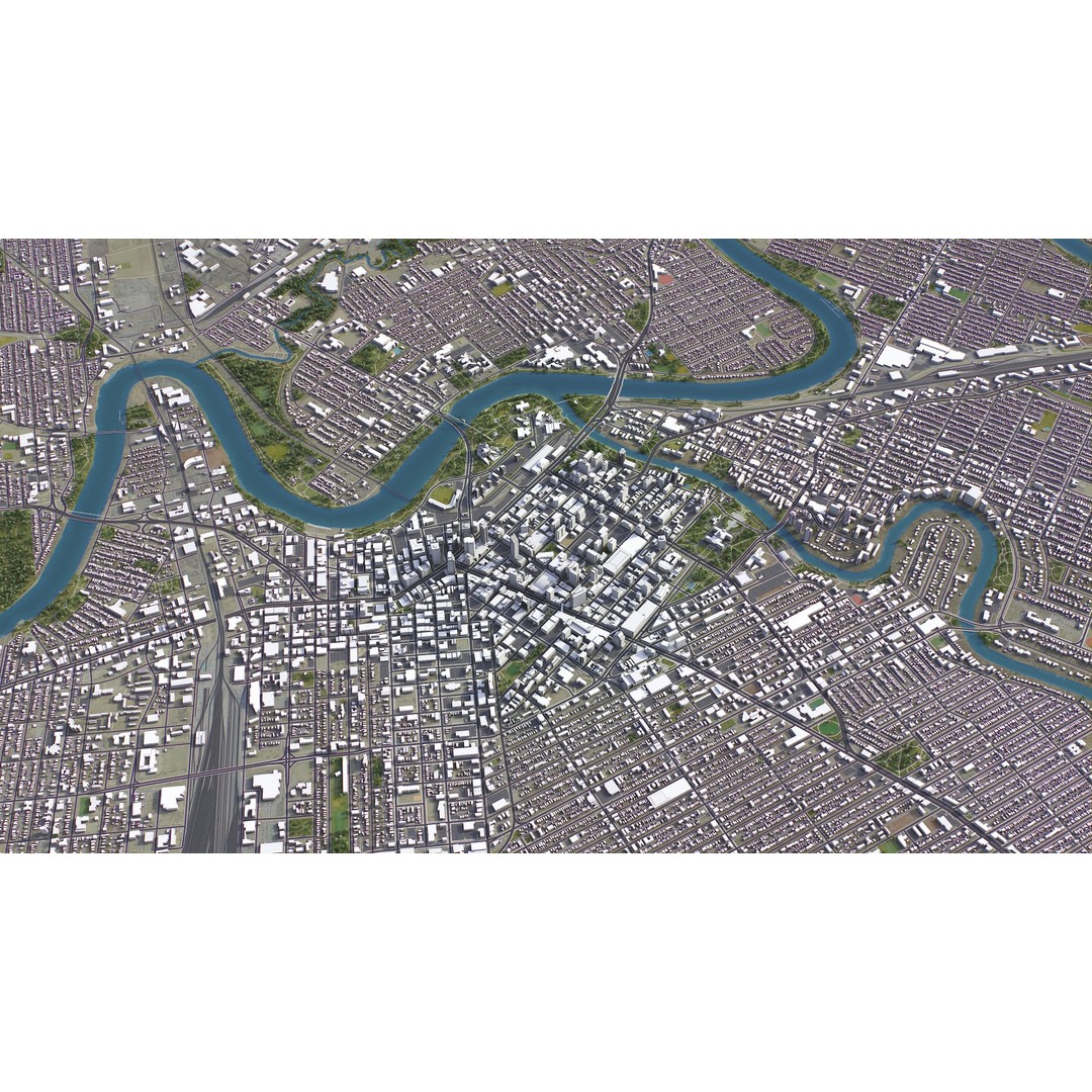 Winnipeg 3D Model – Low-Poly Cityscape Asset, FBX, PBR - View 18