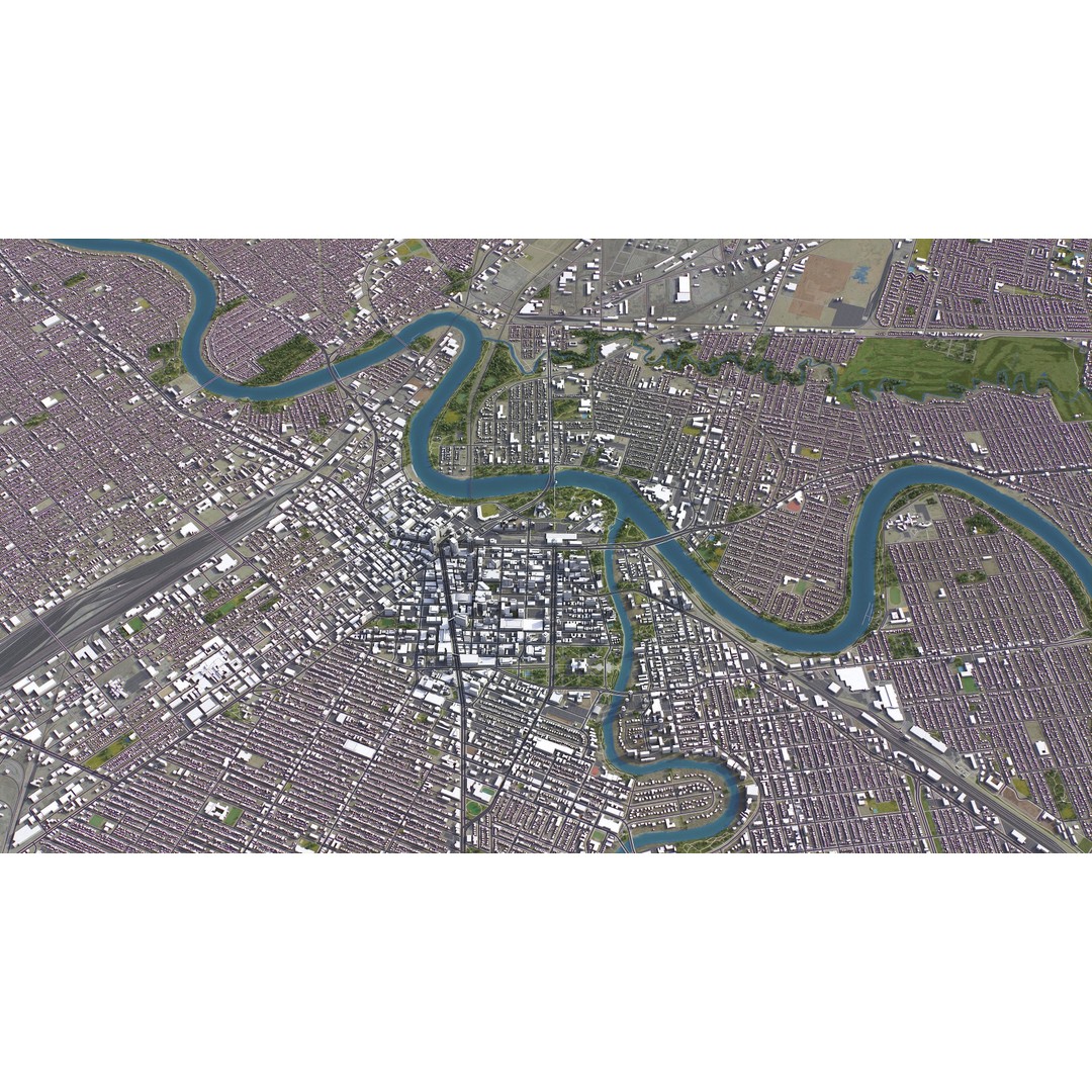 Winnipeg 3D Model – Low-Poly Cityscape Asset, FBX, PBR - View 19