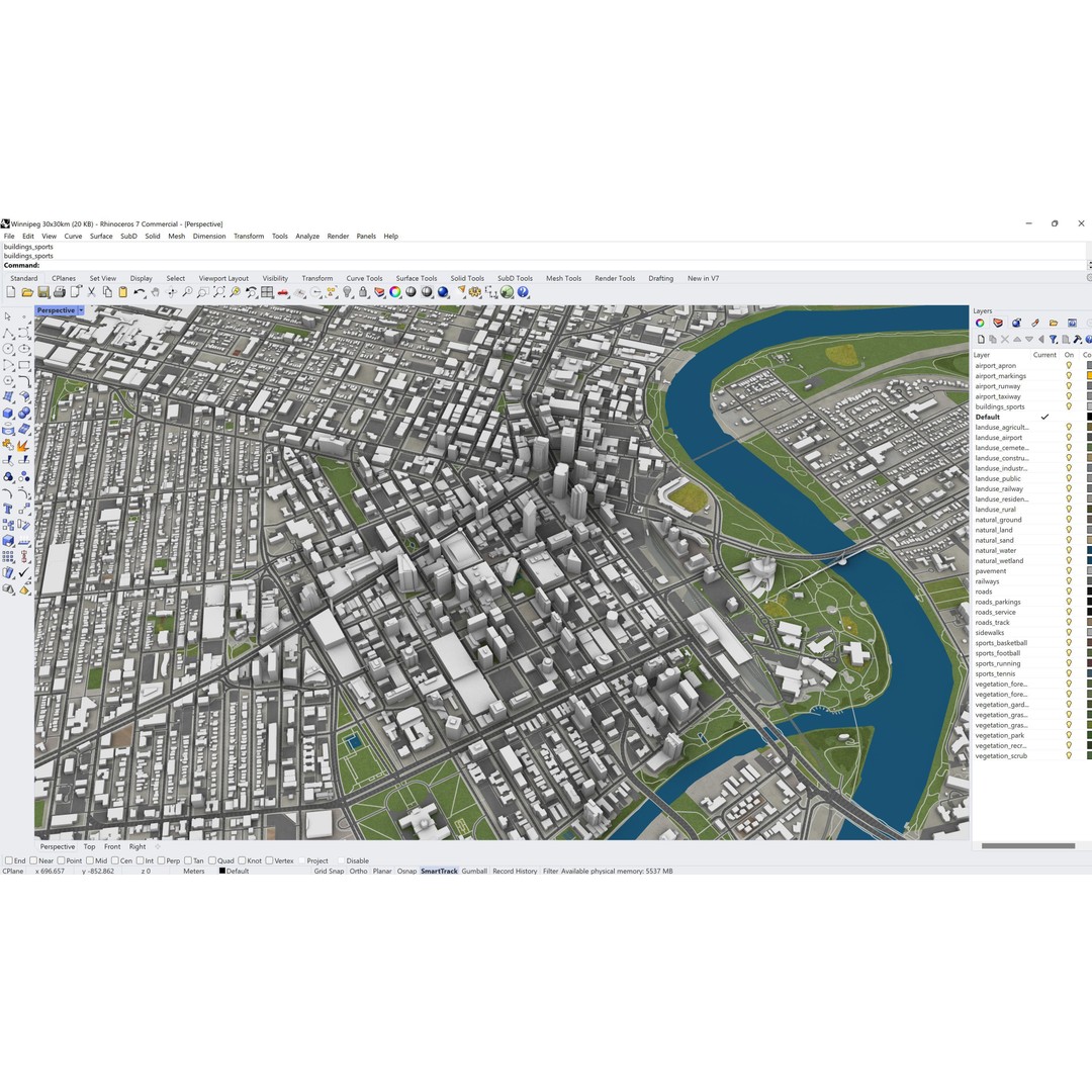 Winnipeg 3D Model – Low-Poly Cityscape Asset, FBX, PBR - View 21