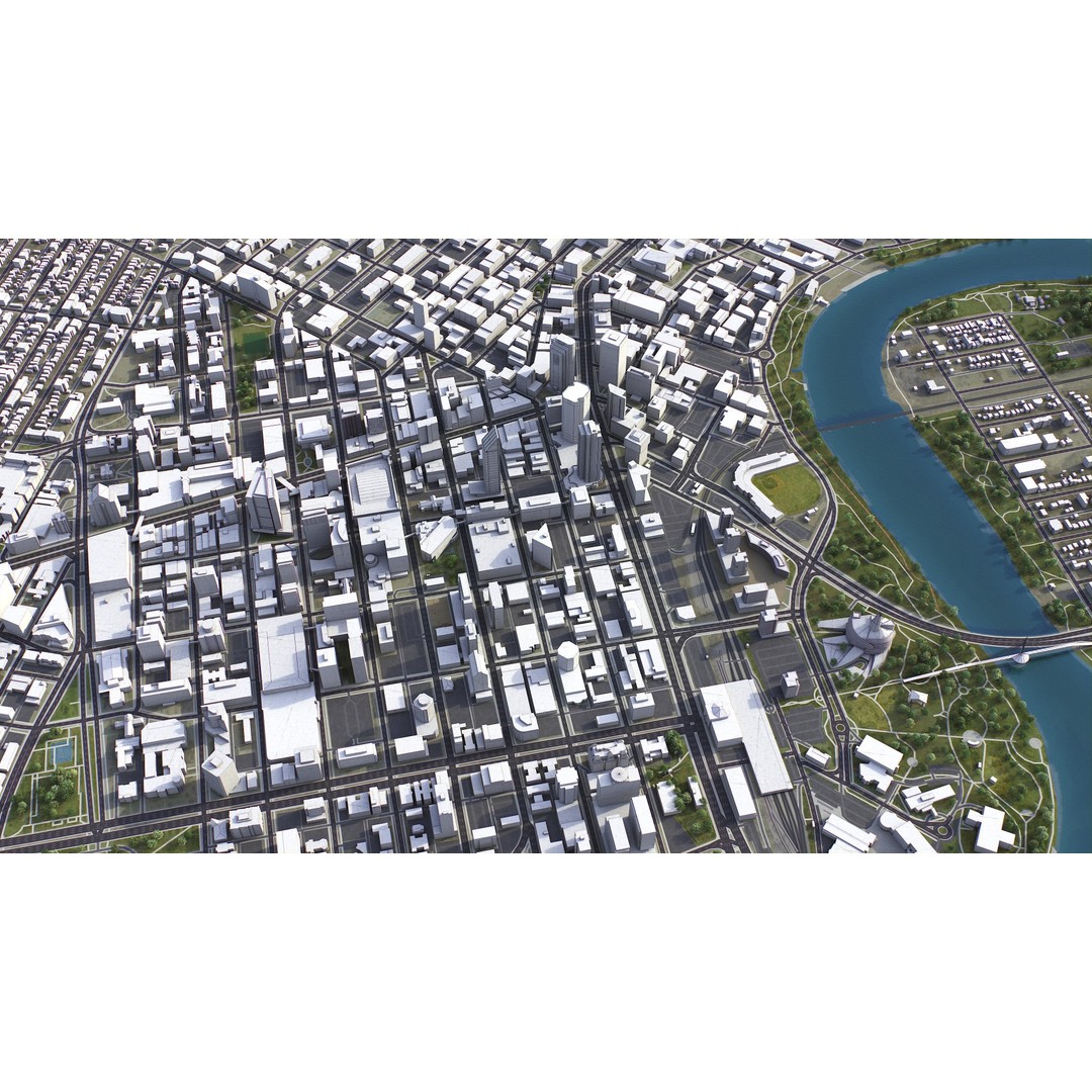 Winnipeg 3D Model – Low-Poly Cityscape Asset, FBX, PBR - View 4