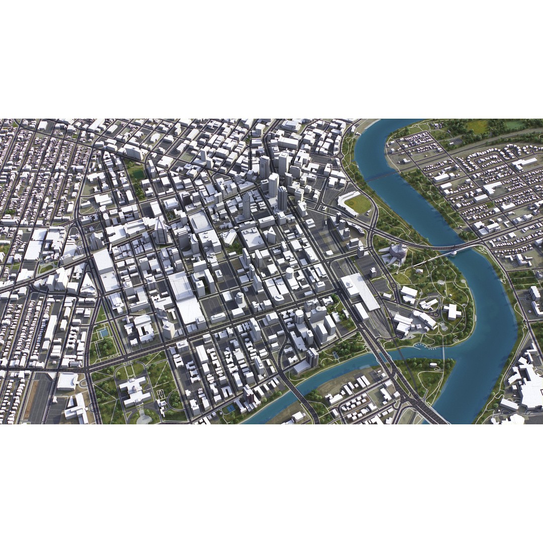 Winnipeg 3D Model – Low-Poly Cityscape Asset, FBX, PBR - View 5