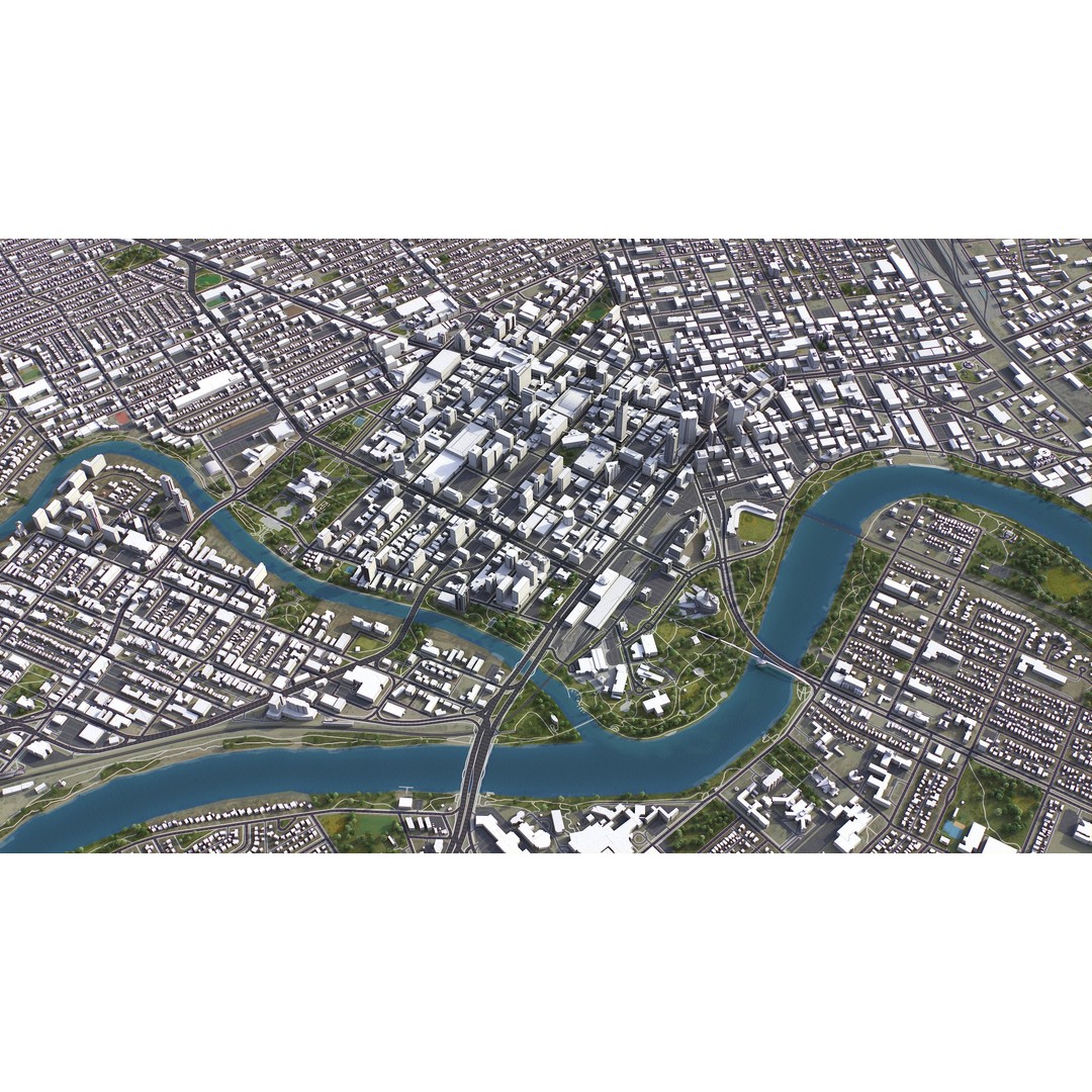 Winnipeg 3D Model – Low-Poly Cityscape Asset, FBX, PBR - View 6