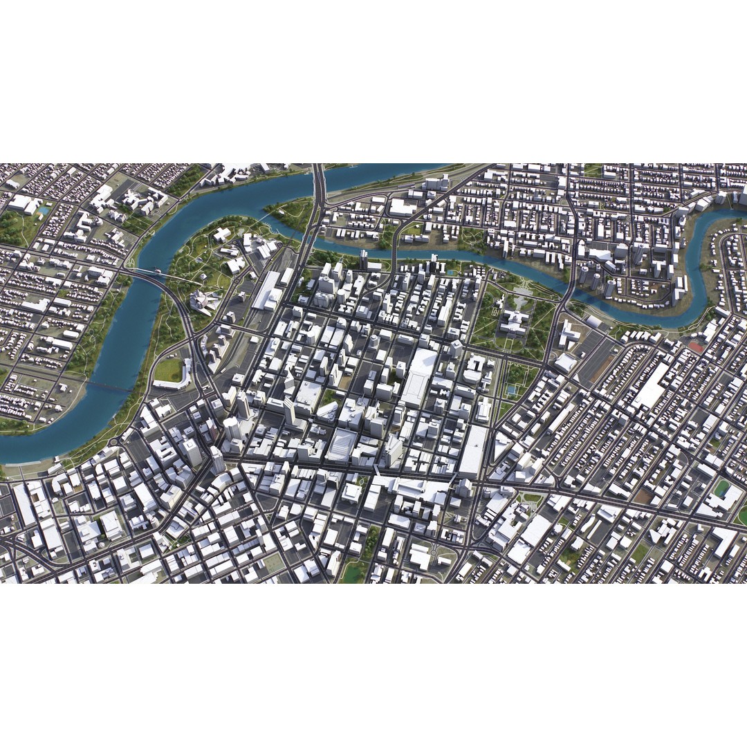Winnipeg 3D Model – Low-Poly Cityscape Asset, FBX, PBR - View 8