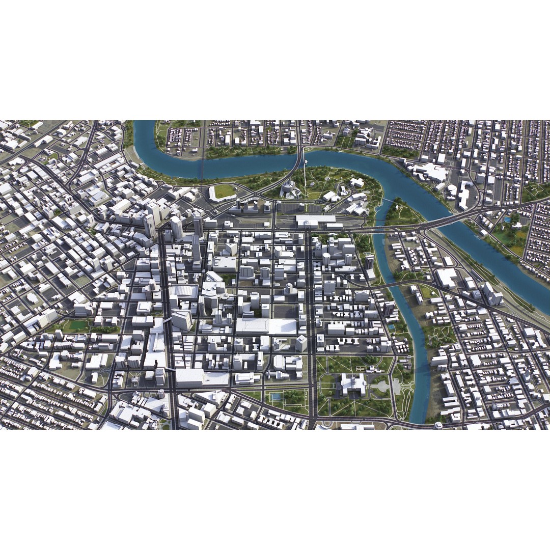 Winnipeg 3D Model – Low-Poly Cityscape Asset, FBX, PBR - View 9