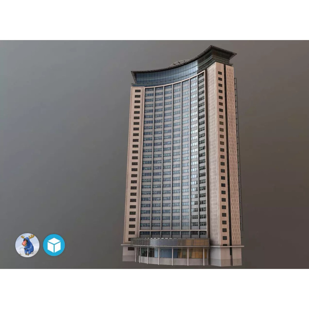 Empress State Building 3D Model – Low Poly Cityscape Asset, FBX - View 2