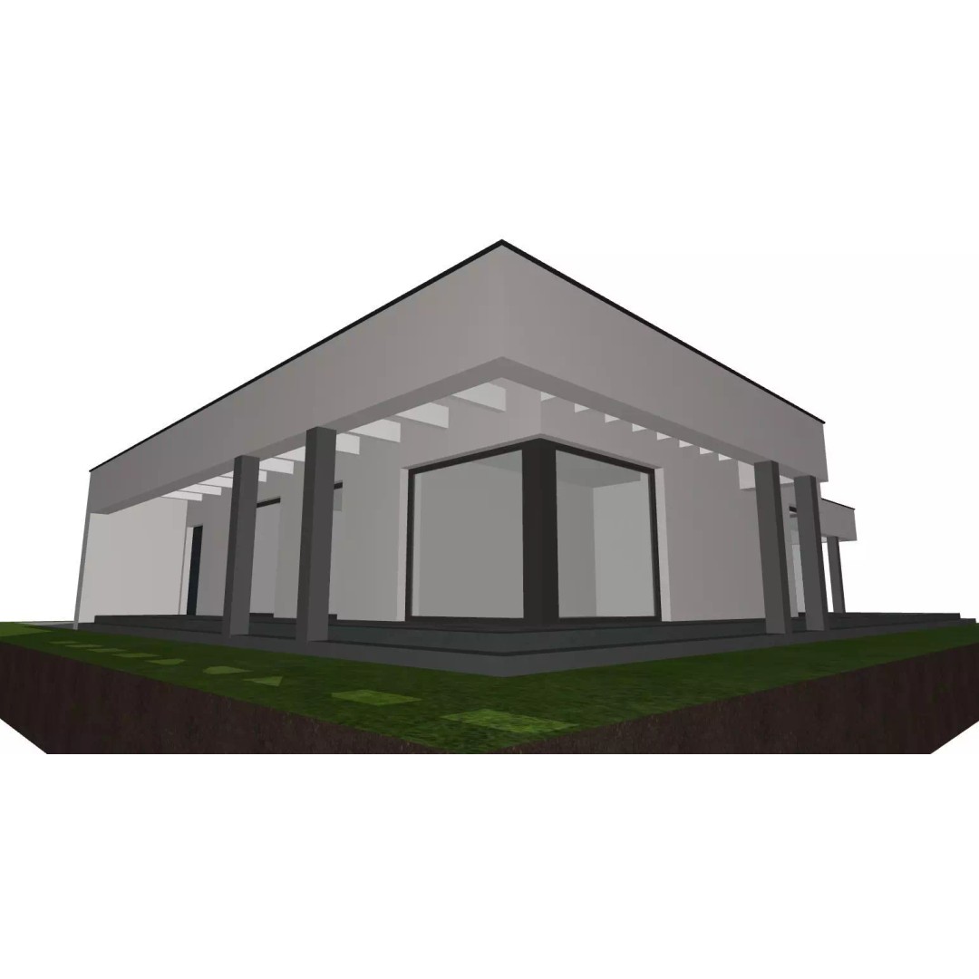 Modern One-Storey Villa 3D Model – Architectural Asset, FBX