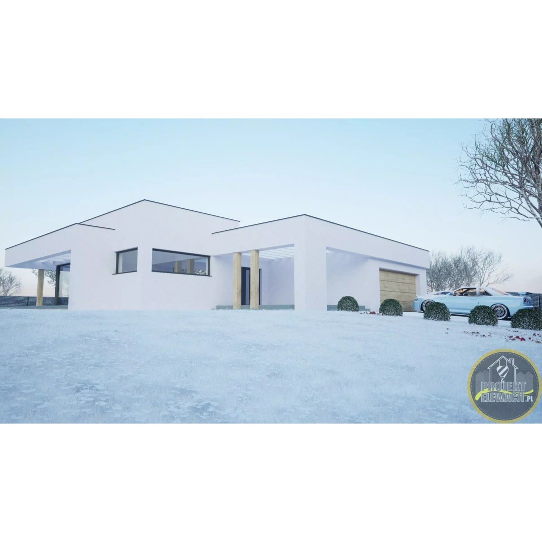 Modern One-Storey Villa 3D Model – Architectural Asset, FBX - View 3