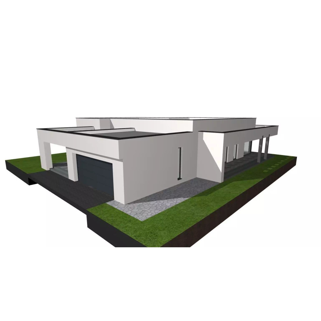 Modern One-Storey Villa 3D Model – Architectural Asset, FBX - View 6