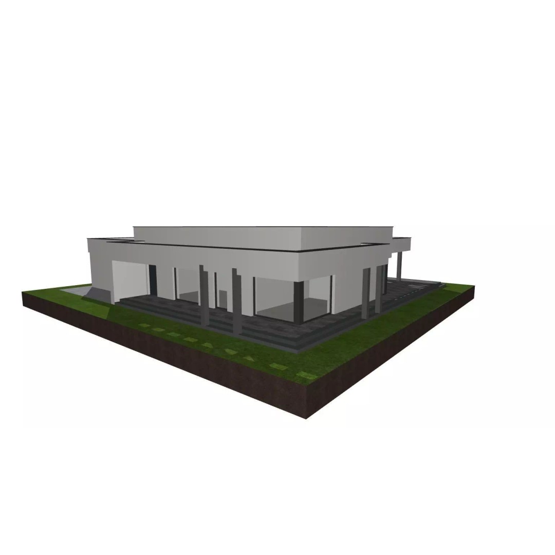 Modern One-Storey Villa 3D Model – Architectural Asset, FBX - View 7