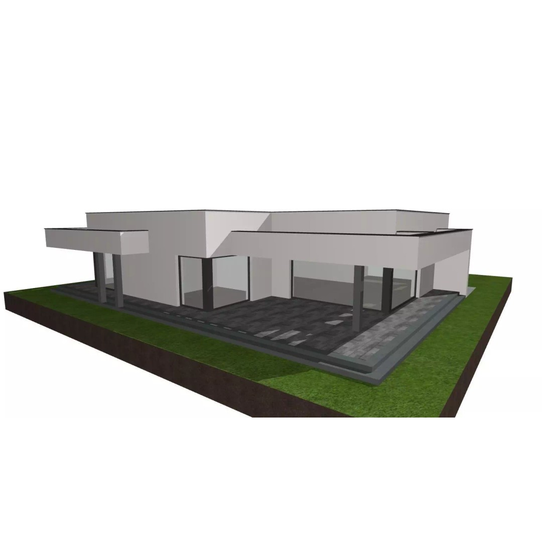 Modern One-Storey Villa 3D Model – Architectural Asset, FBX - View 8