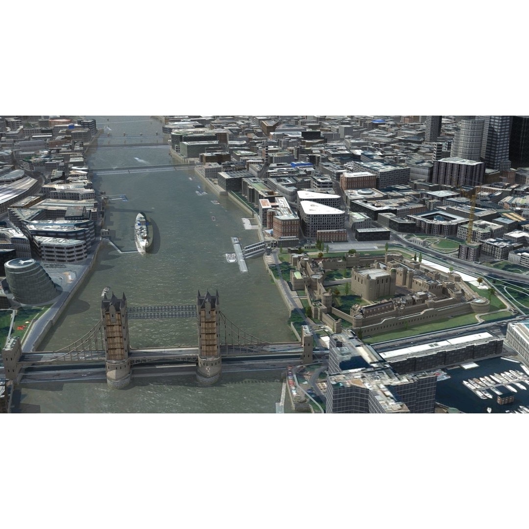 London City 3D Model – Low Poly Urban Environment for Archviz, FBX, OBJ - View 15